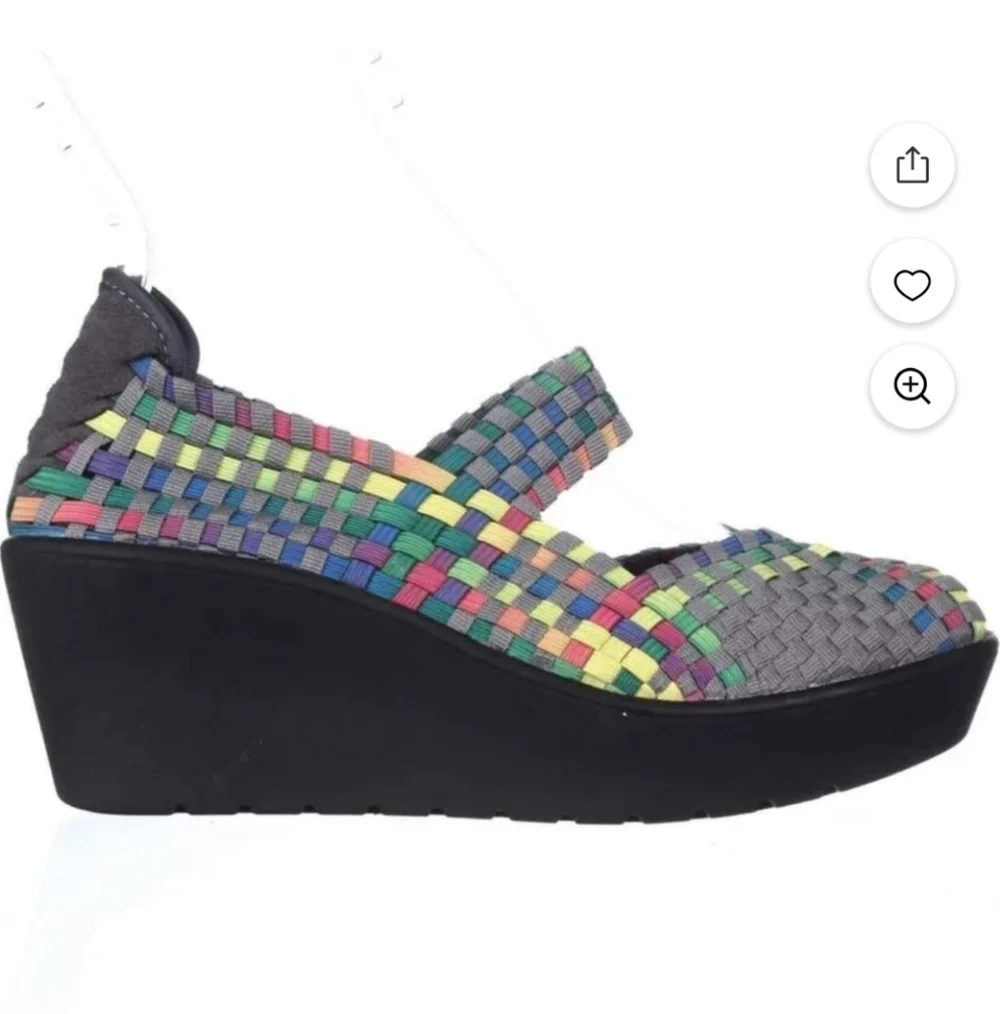Steven By Steve Madden Multicolor Woven Wedges Elastic Peep Toe Wedges  Size 9.5
